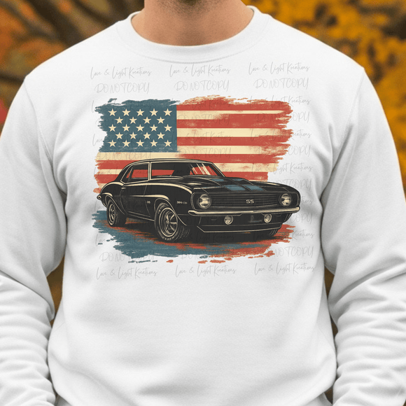 American Flag Muscle Car