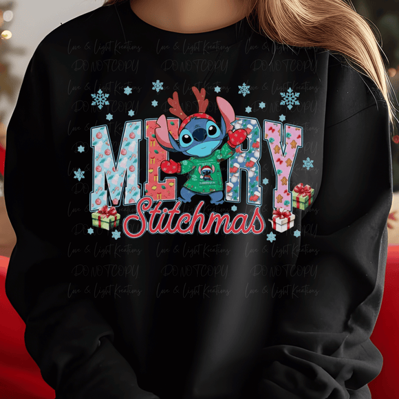 Blue Alien Merry Christmas