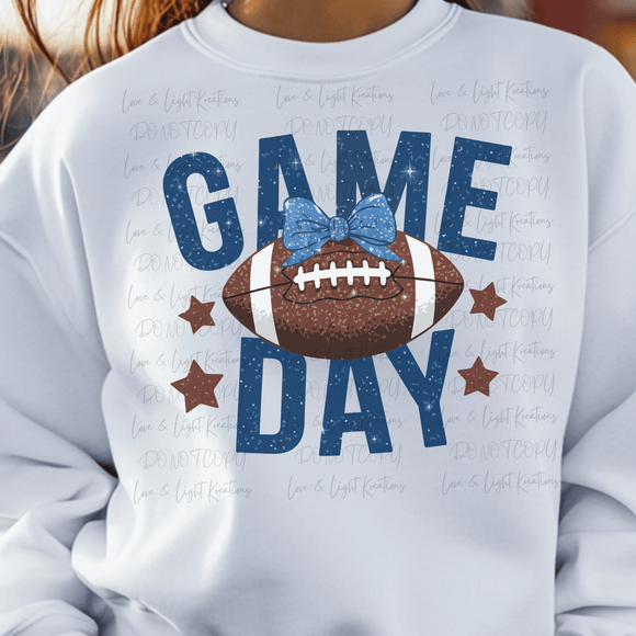 Blue Glitter Game Day