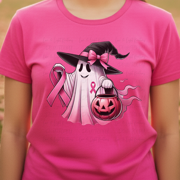 Breast Cancer Pink Ribbon Ghost