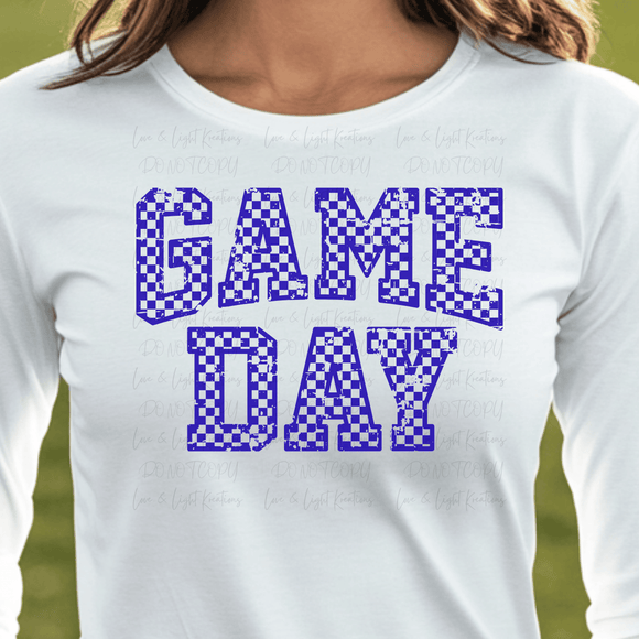 Checkered Game Day Blue