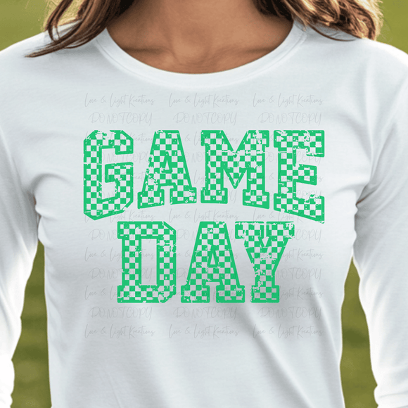 Checkered Game Day Green