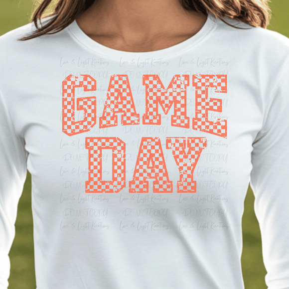 Checkered Game Day Orange