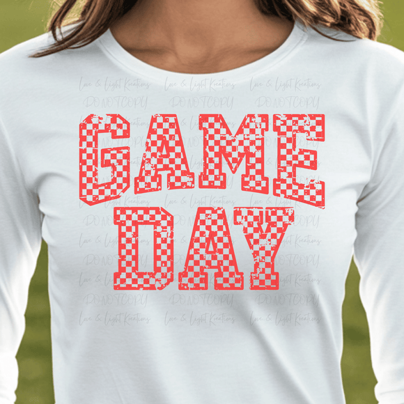 Checkered Game Day Red