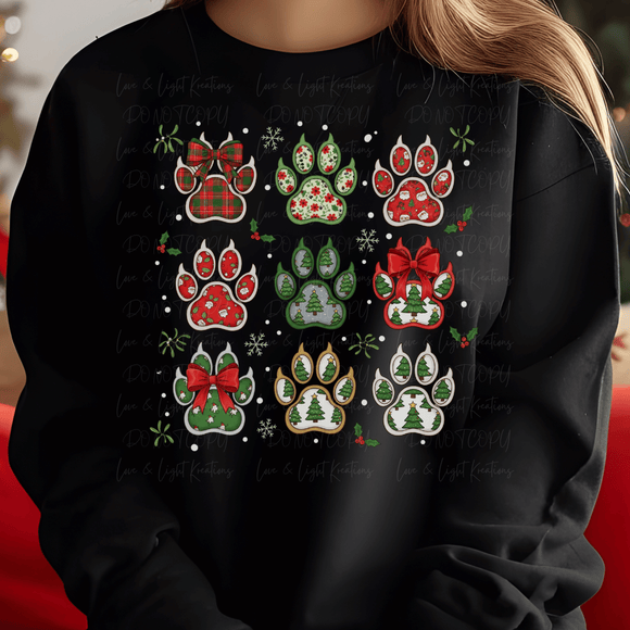 Christmas Print Dog Paw Prints