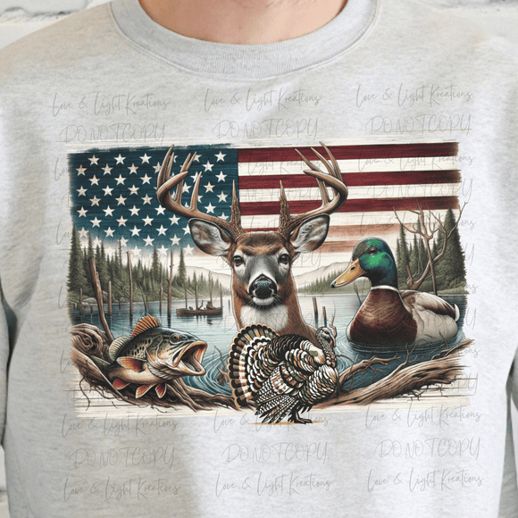 Colored Hunting with Flag