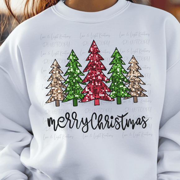 Colorful Faux Sequin Christmas Trees