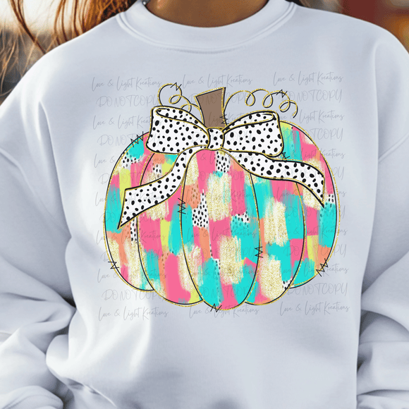 Colorful Paint Stroke Pumpkin