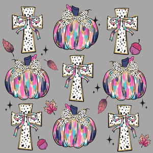 Paintstroke Cross and Pumpkin