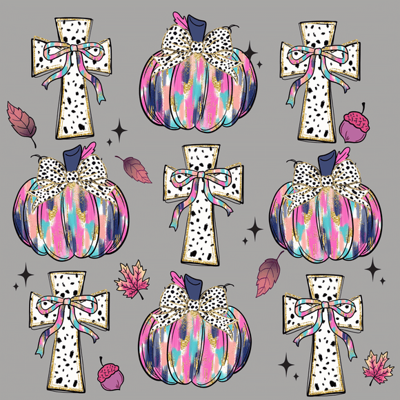 Paintstroke Cross and Pumpkin