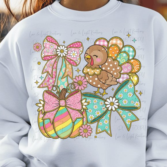 Cute Turkey and Bows