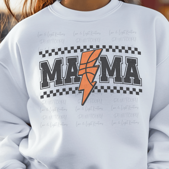 Distressed Mama Basketball Lightening Bolt