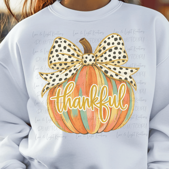 Fall Colored Paint Stroke Thankful Pumpkin