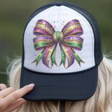 Faux Bling Mardi Gras Coquette Bow