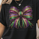Faux Bling Mardi Gras Coquette Bow