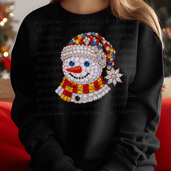 Faux Crystal Rhinestone Snowman