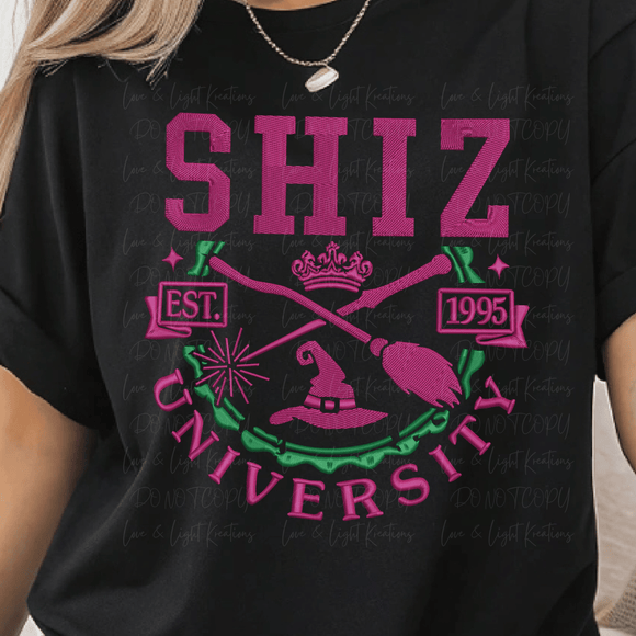 Faux Embroidery Pink and Green Witch University