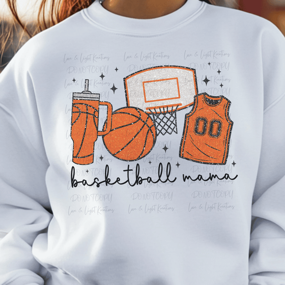 Faux Glitter Basketball Mama