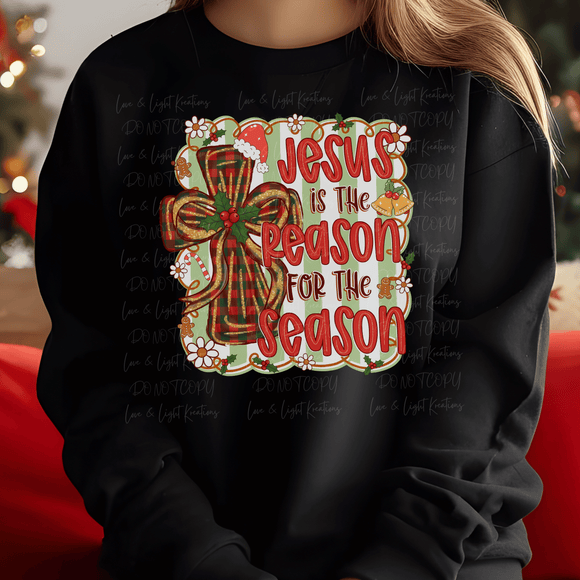 Faux Glitter Jesus is the Reason for the Season Stamp