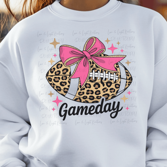 Faux Glitter Leopard Football Gameday