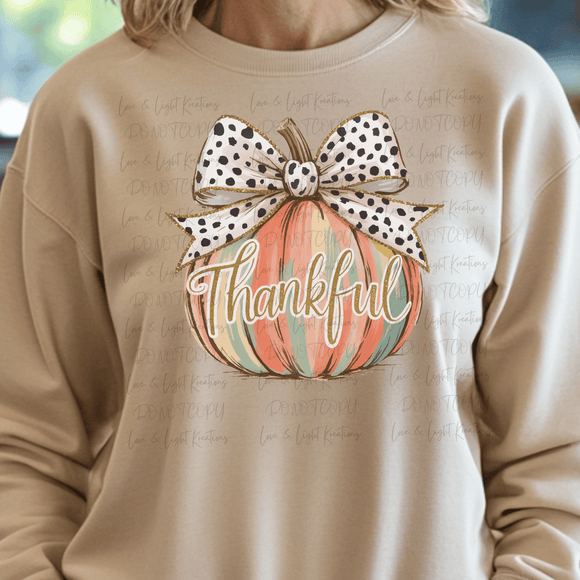 Faux Glitter Polk Dot Bow Pumpkin