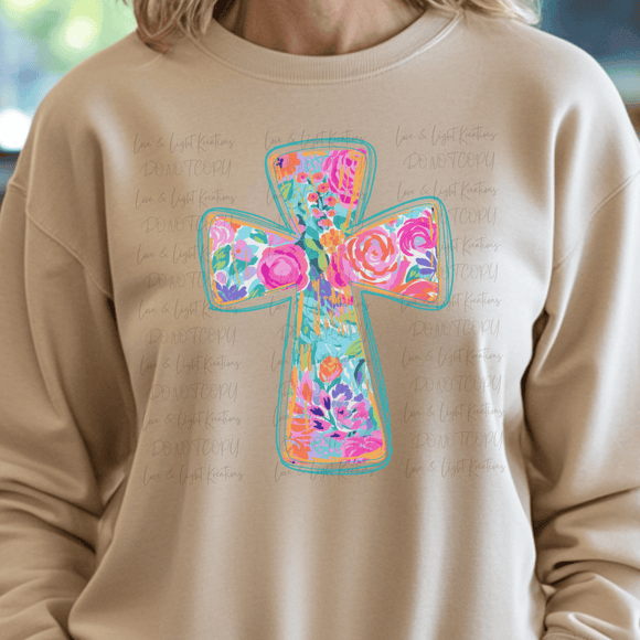 Floral Doodle Cross