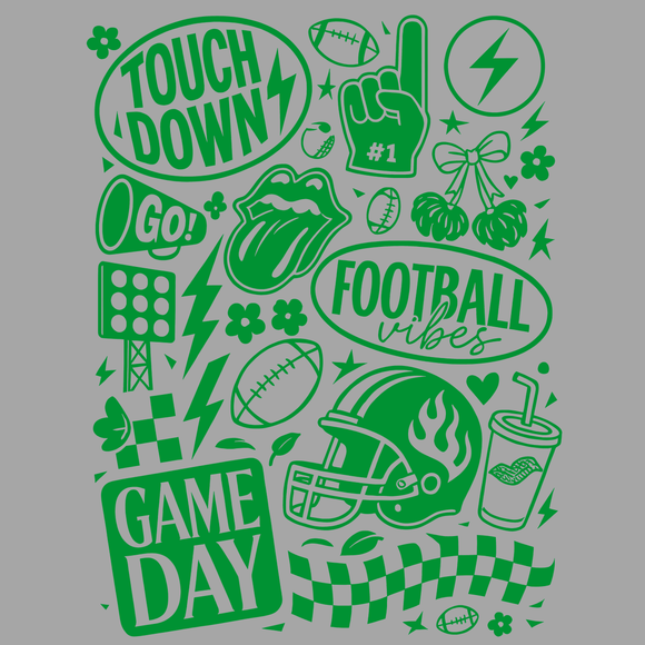 Football Touchdown Game Day Green