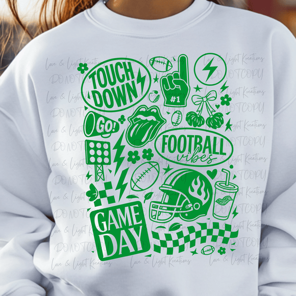 Football Touchdown Game Day Green