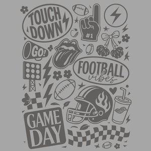 Football Touchdown Game Day Grey