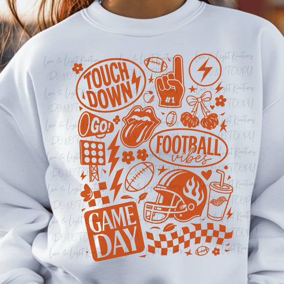 Football Touchdown Game Day Orange