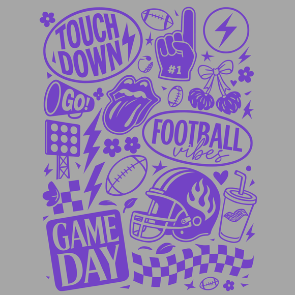 Football Touchdown Game Day Purple