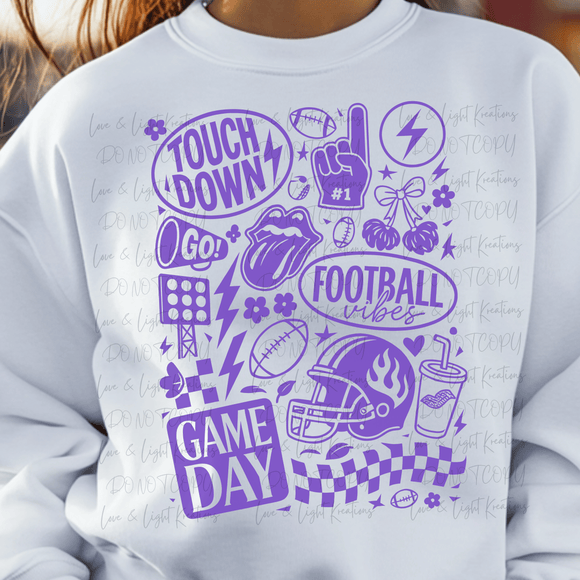 Football Touchdown Game Day Purple