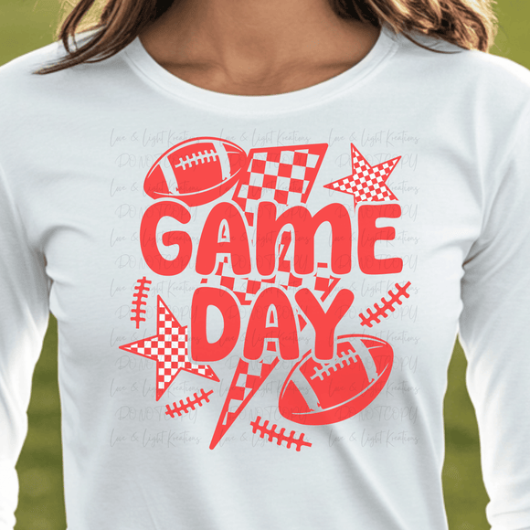 Game Day Football Red