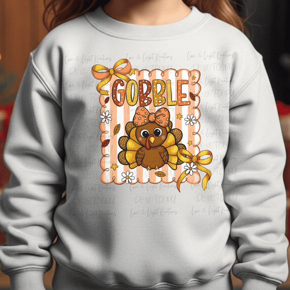 Girl Turkey Gobble Stamp