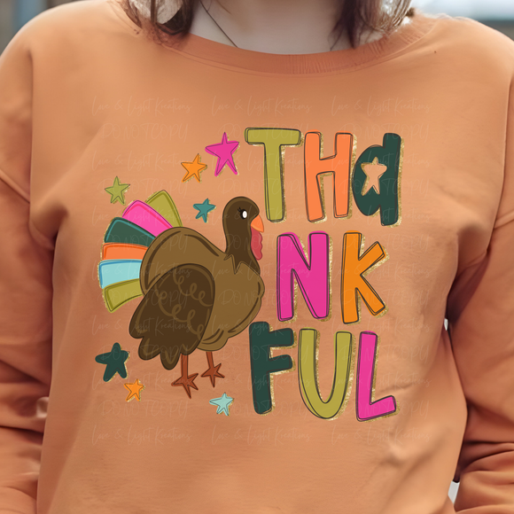 Glitter Color Thankful Turkey