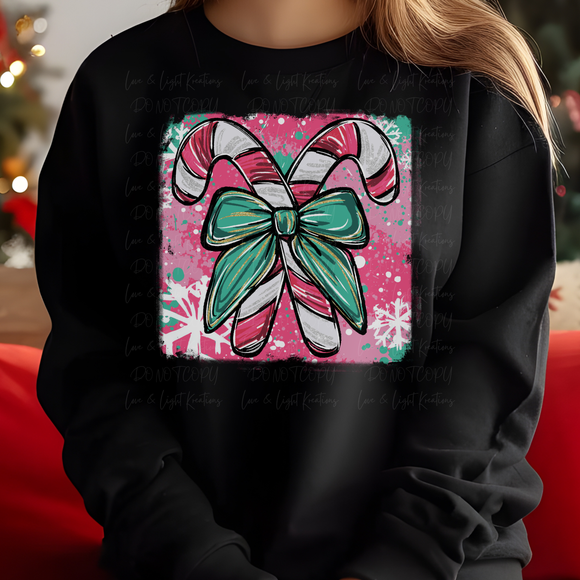 Glitter Doodle Grunge Candy Canes