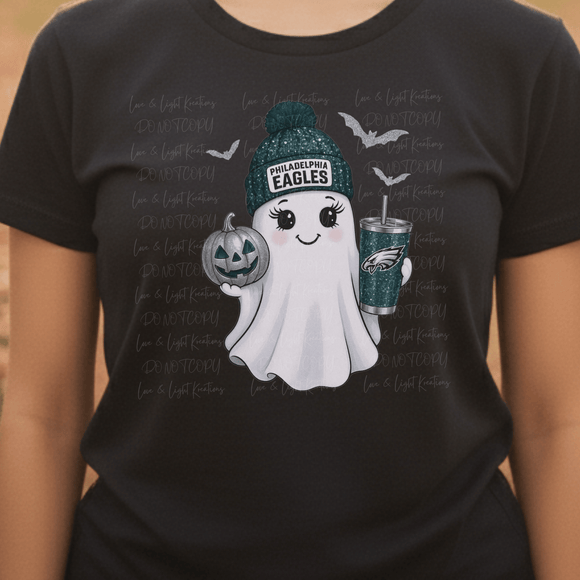 Faux Glitter Philadelphia Football Ghost