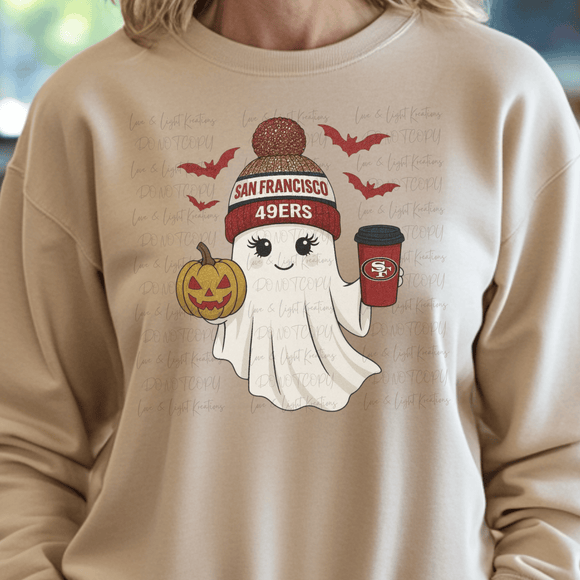 Faux Glitter San Francisco Football Ghost