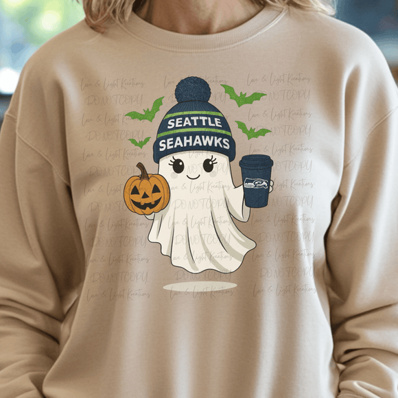 Faux Glitter Seattle Football Ghost