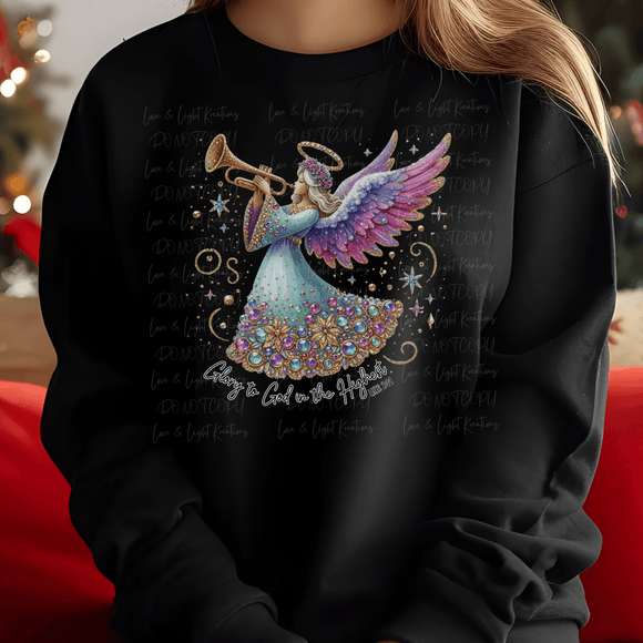 Glory to God Rhinestone Angel