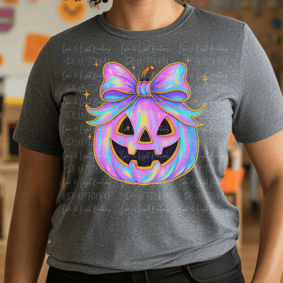 Iridescent Pumpkin Gold Outline