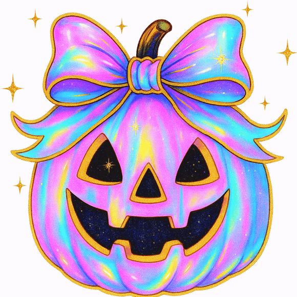 Iridescent Pumpkin Gold Outline