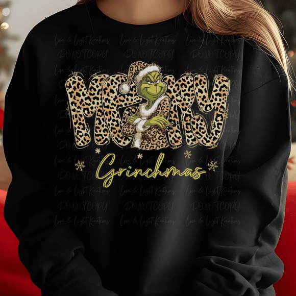 Leopard Print Green Who Merry Christmas