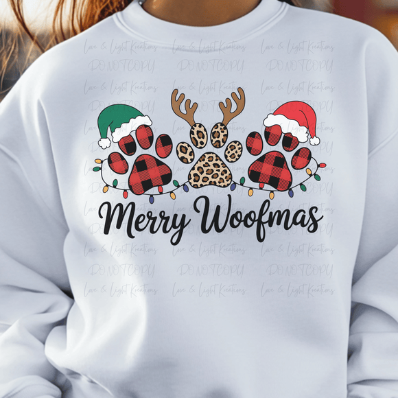 Merry Woofmas Plaid and Leopard Print Paws