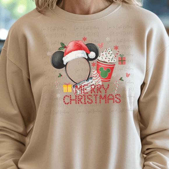 Mouse Ears Headband with Christmas Elements