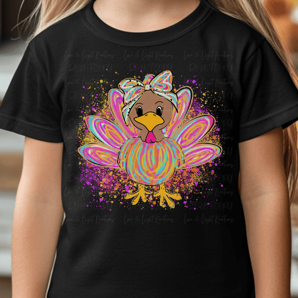 Neon Doodle Turkey