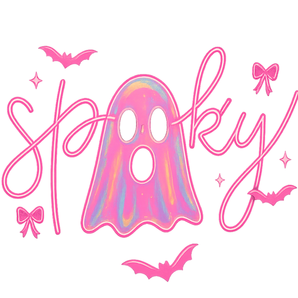 Neon Pink Spooky Ghost