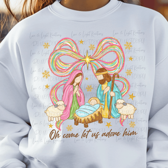 Oh Come Let us Adore Him with Coquette Bow