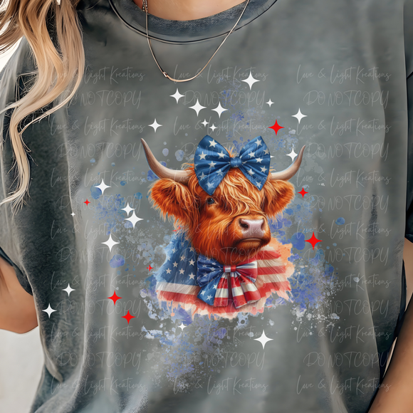 Patriotic Highland Cow