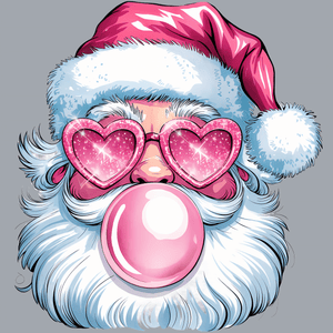 Pink Blowing Bubble Santa